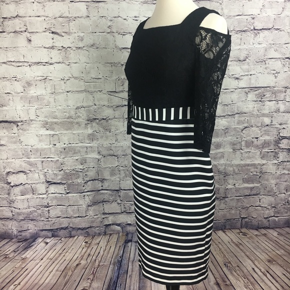 Lace Cut Out Shoulder Dress - Picture 2 of 7